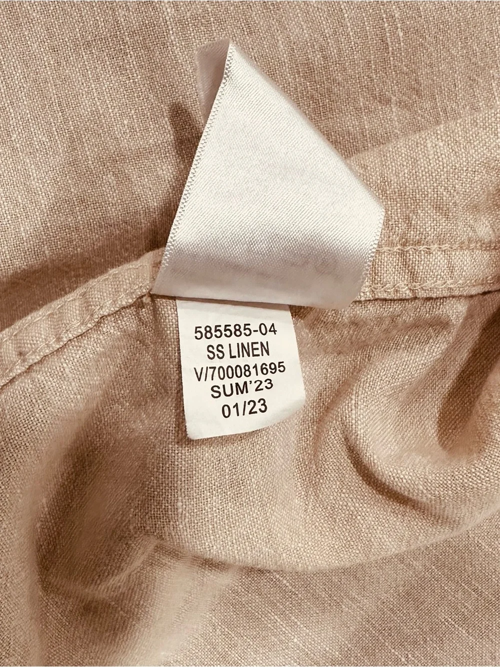 Banana Republic Men’s Short-Sleeve Linen Shirt in Beige medium
